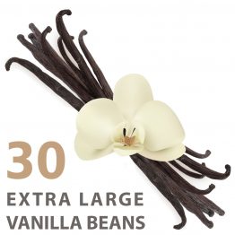 Extra Large Vanilla Beans (Grade A1 Gourmet) | 8" Inch Length (30 Pack) | Cooking, Baking, & Extraction | Ceylon's Finest Vanillin